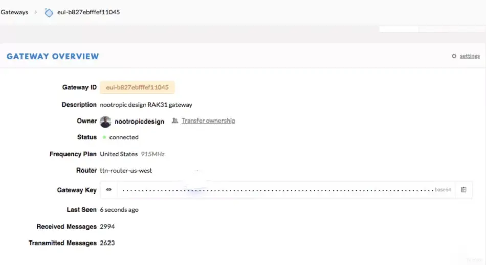 inscrire la passerelle sur TTN