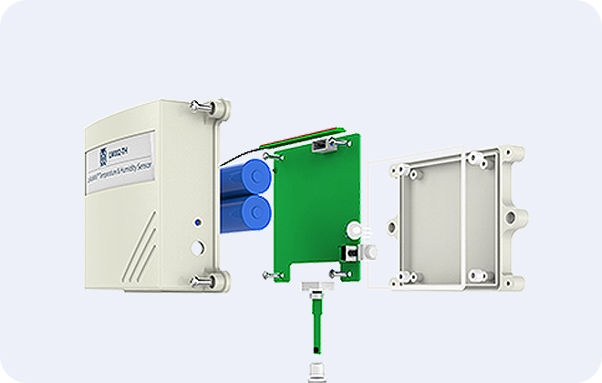 الهيكل الداخلي لدرجة حرارة LoRaWAN&جهاز استشعار الرطوبة