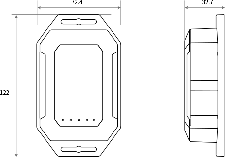 Wymiary bramki LoRaWAN MKGW2-LW