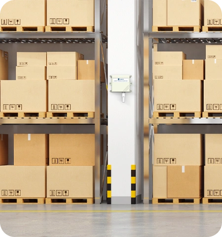 LW002-TH درجة حرارة LoRaWAN®&تطبيق استشعار الرطوبة في المستودع