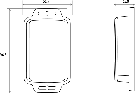 Dimension of LW008-MT/MTP LoRaWAN Tracker